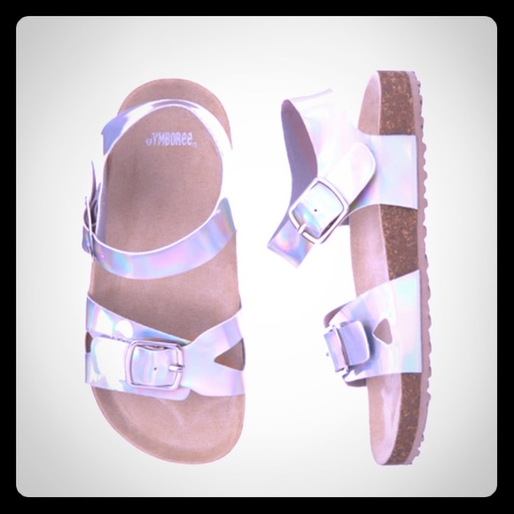 Gymboree Other - Gymboree silver IRIDESCENT METALLIC BIRK Style